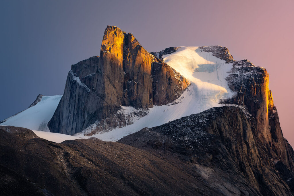 Breidablik peak in sunset light